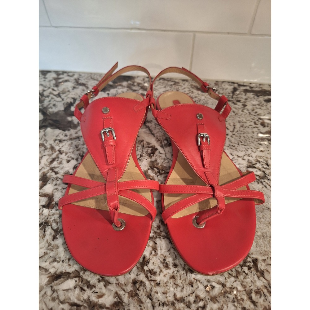 LONGCHAMP Pink Leather Summer/Spring Sandals Made‎ in Italy size 39/8 US